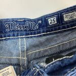 Miss Me Blue Capri Cropped Jeans Embellished Design Low-Rise Size 25 Dark Blue Photo 15