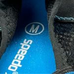 Speedo Womens Sz Med Black Blue Mesh Beach Pool Water Shoes Adjustable Strap Photo 1