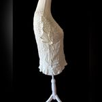 Rails  White Black Polka Dot V Neck Ruffle Sleeve Tie Waist Peplum Top XS Photo 2