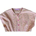 Bobo Choses Vichy Relaxed Gingham Jumpsuit in Pink & Yellow Size Medium Photo 4