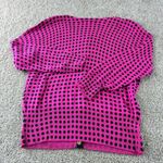 Ellen Tracy Pink & Black Polka Dot Button Cardigan Sweater Womens Size S Career Photo 5