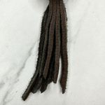 Soft Brown Leather Fringe Western Concho Twin Falls Idaho Boho Keychain Keyring Photo 9