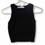 ZARA  Black High Neck Cropped Tank Top- Size Small Photo 0