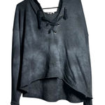 American Eagle Outfitters Tie Front Hoodie Charcoal Gray Tie Dye XL Photo 0