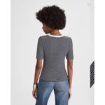 Madewell  Striped Elbow-Sleeve Henley Tee Knit Top Midnight Navy Size XL Photo 3