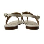 Coach  Caterine T-Strap Sandal in Ivory with Gold Accent Logo Plate, Size 9 Photo 4