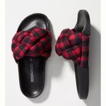 Bernardo ANTHROPOLOGIE Rylee Braided Puffy Plaid Band Slides Comfort, Size 7 Photo 2