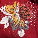 Free People  Lovely Day Red Floral Print Dress Tunic V-Neck Tassels Women’s S Photo 11