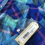 Arizona Jean Company Blue And Mint Plaid Shirt Photo 2