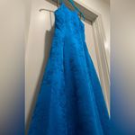 Urban Girl NWT Nites VTG Y2K 90s Blue Satin Floral Jacquard Prom Dress Photo 2