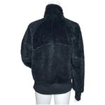Zella  Fleece Bomber Jacket Black Teddy Fleece Insulated Long Sleeve Zip Up Photo 1
