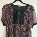 annabelle floral print short sleeve ruffle hem dress women black red yellow Size M Photo 3