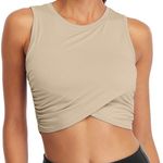 Amazon Sanutch Workout Crop Tops for Women Slim fit Yoga Dance Tops Cropped Muscle Tank Beige Photo 0