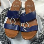 Italian Shoemakers Blue and Brown Sandals with Cushioned Insole Photo 3
