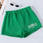 Green Graphic Sweat Shorts Photo 0