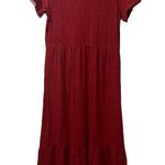 Old Navy  Short Sleeve Red Maxi Dress Women’s Medium Photo 0