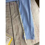 Lane Bryant  Button Front Shirt Womens 20 Blue Collar Long Sleeves Cotton Stretch Photo 8