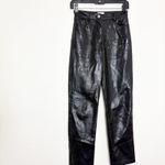 Aritzia Wilfred Melina Vegan Leather Pants Size 00 Black Straight Leg Photo 3