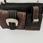 Braciano Black Brown Silver Buckle Bling Compact Modern Classic Statement Chic Photo 1