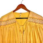 Free People Market Embroidered V-neck Short Sleeve Carrot Ginger Cropped Top Photo 5