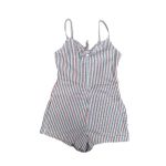 Vineyard Vines Seersucker Romper 00 Preppy Tie Front Cotton Fourth of July White Photo 2