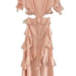 Fame and Partners Marissa Ruffle Maxi Dress Pale Pink Lined Boho Size 2 NWT Photo 0