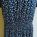 Boden USA Boden Short Sleeve A-Line Dress Scoop Neck Navy Flowers Sz 10  Photo 2