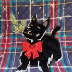 Vera Bradley  Velvet Scottie Dog Blue Red Quilt Plaid Tote Christmas Bag Holiday Photo 8