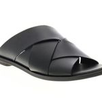 Clarks NIB! Women's Willow Art Leather Flat Black Sandals - Size 6.5 Photo 2