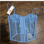 Out From Under Blue corset Lace mesh Size S Sleeveless Photo 3