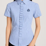 Vintage Blue and white stripes‎ 100% cotton short Photo 0