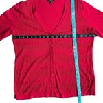 Talbots Pointelle V Neck Sweater Womens Large Petite Short Sleeve Button Up Photo 3