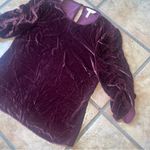 Rebecca Taylor  Women's Burgundy Rushed Velvet Garment Size 2 Photo 2