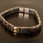 Vintage Manuel Zed Stainless Steel Link Charm Bracelet Italian Puzzle | Unisex Silver Photo 4