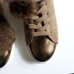 Qupid Women's Size 7 Tan Lace Up Sneakers Shoes Photo 1