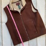 Ralph Lauren Lauren  Brown Shearling Lined Faux Suede Barn Vest Women’s Size XL Photo 6