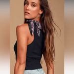 Free People Caroline Black Mock Neck One-Shoulder Top Photo 9