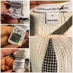 Diane Von Furstenberg  WHITE & BLACK GINGHAM PRINT FIT & FLARE DRESS (6) Photo 9