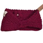 NWT Tickled Pink Dark Red Floral Knit Head Band Ear Warmers Photo 7