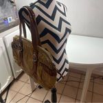 Fossil  Floral Shoulder Bag Hobo Boho Key Charm Leather Trim Side Pockets Cottage Photo 8