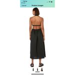 All Saints Ludo Linen & Cotton Halter Dress Womens 4 Black Cut Out Open Back A01 Photo 1