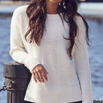 Athleta off white merino wool XS cozy sporty pullover sweater Photo 0