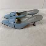 Saks 5th Avenue Saks Fifth Avenue Baby Blue Suede Heels‎ Slides 9.5 Leather Made in Italy Photo 4
