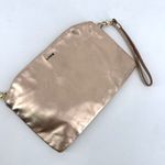 Lodis Rose Gold Metallic Leather Clutch Wristlet Cosmetic Makeup Bag Toiletries Gold Photo 2