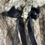 Jolt  Y2K Vintage Faux Fur Glam Shawl Cropped Coat Women L Brown Holiday Formal Photo 5