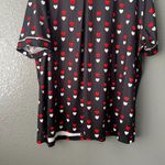 Women’s 2XL Black Heart Print Pajama Set Short Sleeve Top & Shorts Red Size XXL Photo 3