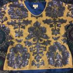 Tracy Reese for Neiman Marcus Target Blue Ecru Sequined Blouse Top $79.99 EUC S Photo 2