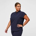 FIGS  Rafaela Oversized Mandarin Collar Short Sleeve Scrub Top Size XXL Photo 2