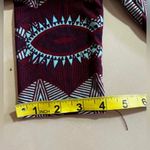 LuLaRoe Stamp Leggings OS Red/blue Floral HTF Rare One size Spandex Polyester Photo 9