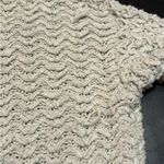 Free People  Women's Oversized Frayed Knit Sweater - Light Mint Green size Medium Photo 6